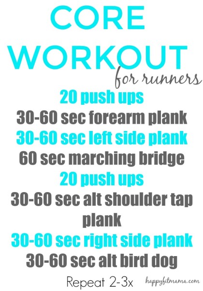 Strengthen your running when you build a strong core with this core workout for runners. happyfitmama.com