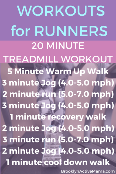 Workouts for Runners: 20 Minute Treadmill Interval Cardio Workout! Check out the link for 5 more treadmill workout plans!