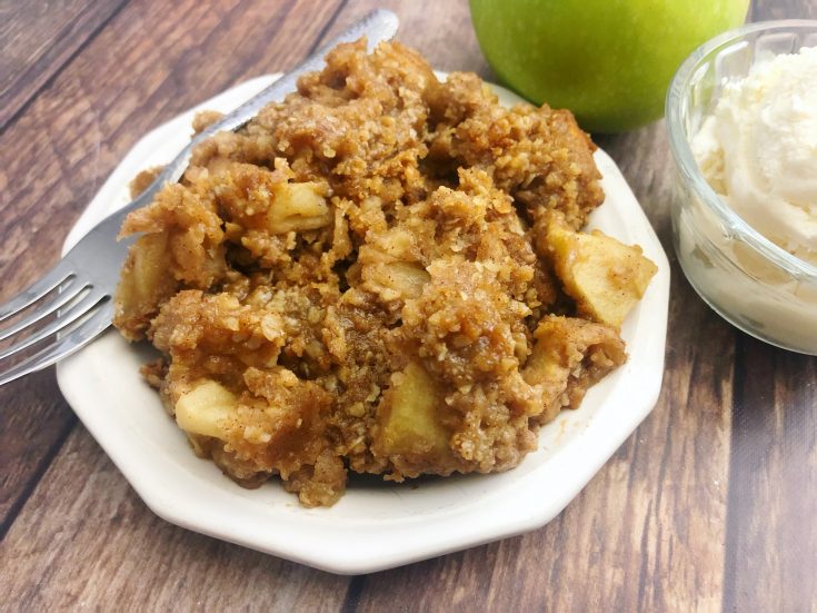 This super yummy old fashioned apple crisp recipe is a classic! All you need are some apples and some basic staples in your pantry!