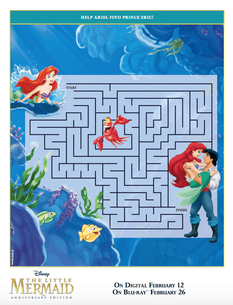 The Little Mermaid Activity Sheets and Coloring Pages (Printables)