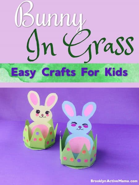 Easy Bunny In Grass Easter DIY Craft, Template and Step by Step Directions with Photos included!