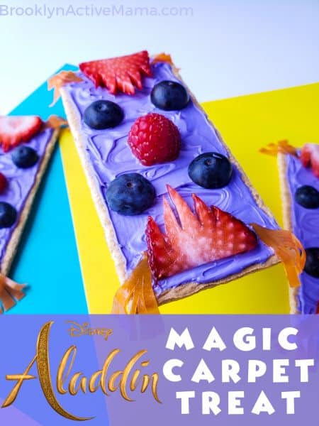 Who doesn't love the Aladdin Movie? Check out this super easy magic carpet Disney inspired snack recipe that the kids will love! #aladdin #disneyrecipe #disneymovie