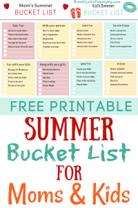 Summertime comes and goes so quickly! Be intentional with your summer and download this free summer bucket list printable for moms and kids!