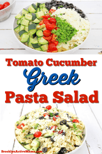 Check out this pretty amazing Tomato Cucumber Greek Pasta Salad that is perfect for any summer soiree (or any time you are in the mood for pasta salad!). Plus I'm sharing some great ideas for summer salads perfect for bbqs and outdoor get togethers. #pastasalad #greeksalad #summerrecipe