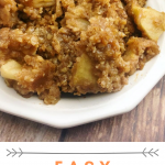 Old Fashioned Baked Apple Crisp is one of the most delicious apple desserts! It can be served with vanilla ice cream or even whipped cream! #applecrisp #bakedapples #apples #desserts