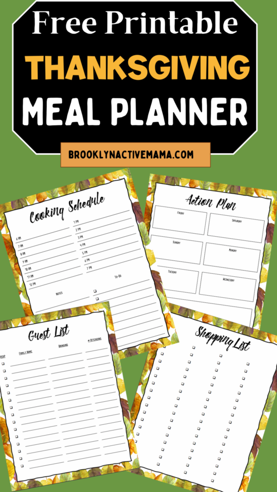 free printable thanksgiving meal planner - Brooklyn Active Mama