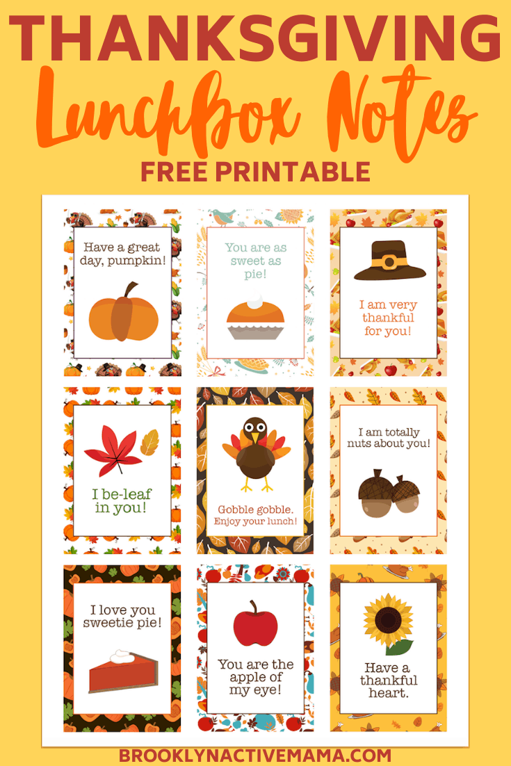 Add some holiday fun to your kids lunchbox with these fun and free printable thanksgiving lunchbox notes! Share encouraging fun fall holiday themed notes like "Have a great day pumpkin!" and "I be-leaf in you" so cute! #thanksgiving #lunchboxnotes #lunchbox #fall #thanksgivingprintable