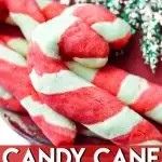 These Christmas sugar candy cane cookies are sure to be the hit of any cookie exchange! They are super easy to make with kids too! The holiday bakers in your life will love this recipe! #christmascookies #candycanecookies #holidaybaking #holidaycookies
