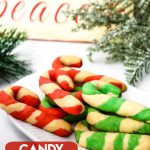 These Christmas sugar candy cane cookies are sure to be the hit of any cookie exchange! They are super easy to make with kids too! The holiday bakers in your life will love this recipe! #christmascookies #candycanecookies #holidaybaking #holidaycookies