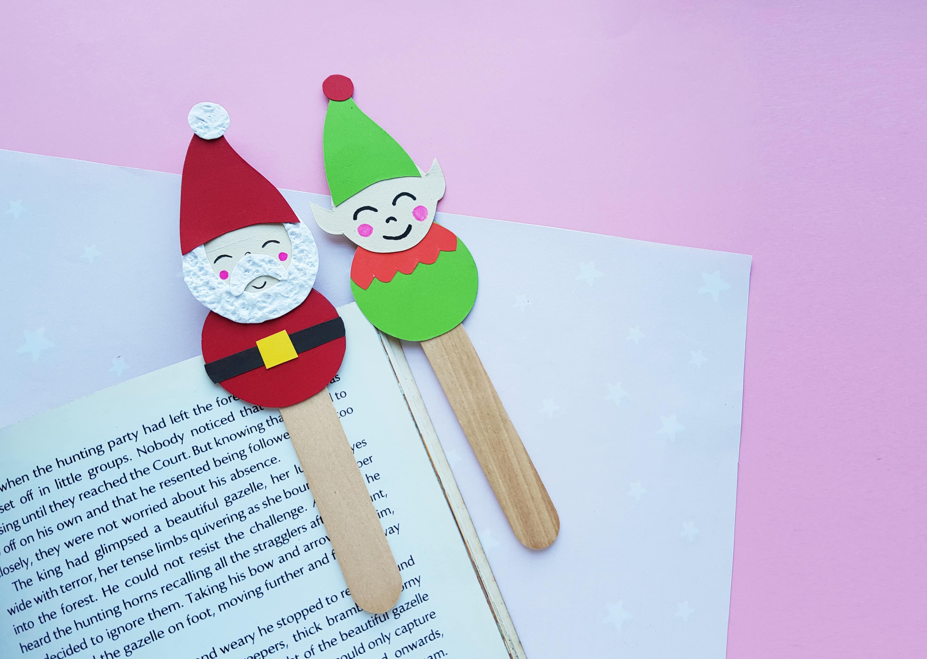 Snowman and Elf Bookmark Christmas Crafts