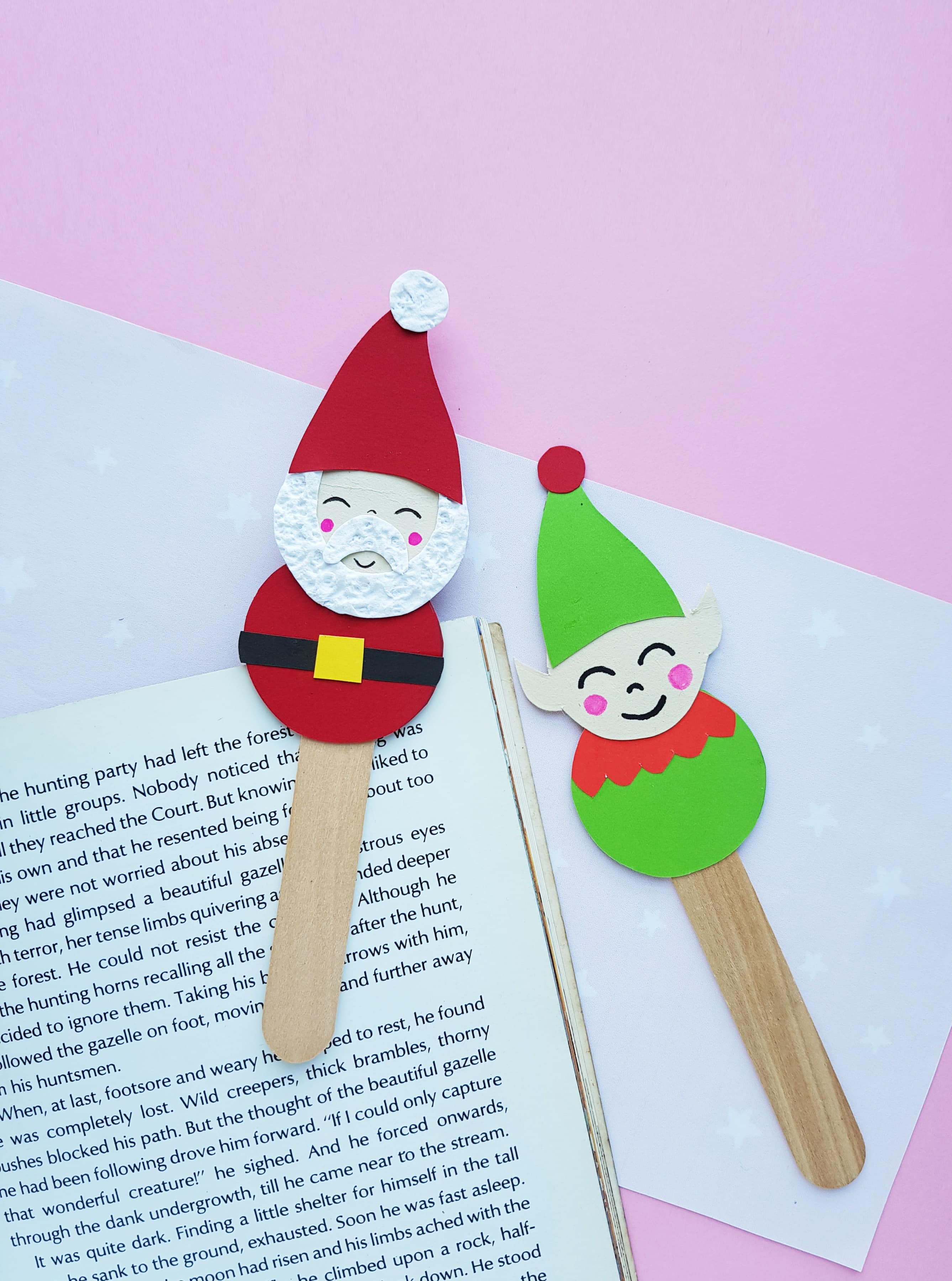 Snowman and Elf Bookmark Christmas Crafts