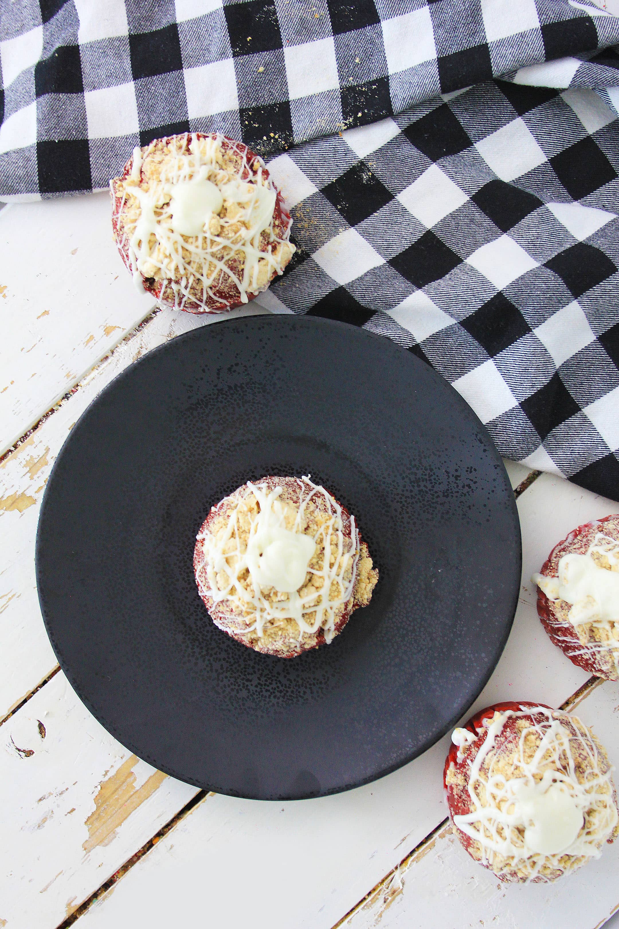 Gluten Free Red Velvet Muffins With Cream Cheese Streusel