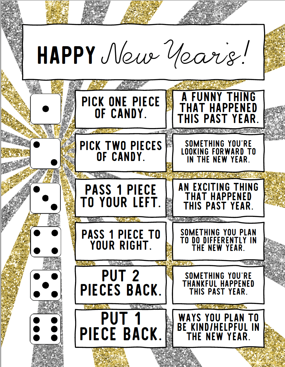 New Year's Game Free Printable