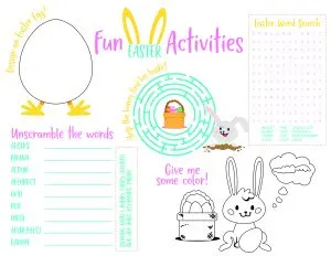 Here are some easy tips to help you have the best easter egg hunt ever! Learn about how many eggs you should use for kids, when you should place them, what types of eggs to use and so much more! You will have an easter egg hunt that no one will forget! Plus a fun easter printable placemat that the kids will enjoy! #easteregghunt #eastergames #egghunt