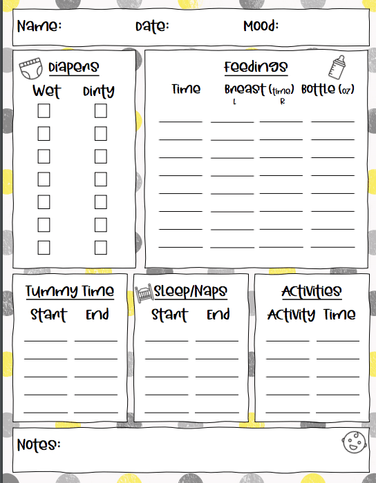 Baby clearance tracker journal