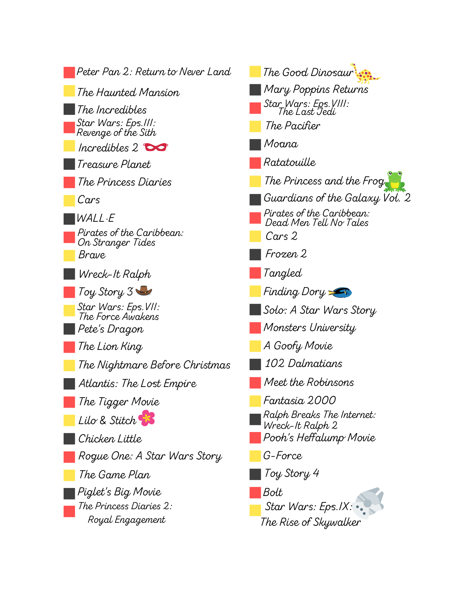 100 Feel Good Disney+ Movies | Free Printable Checklist