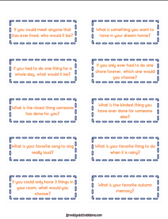 Dinner Conversation Starters: Free Printable Prompts