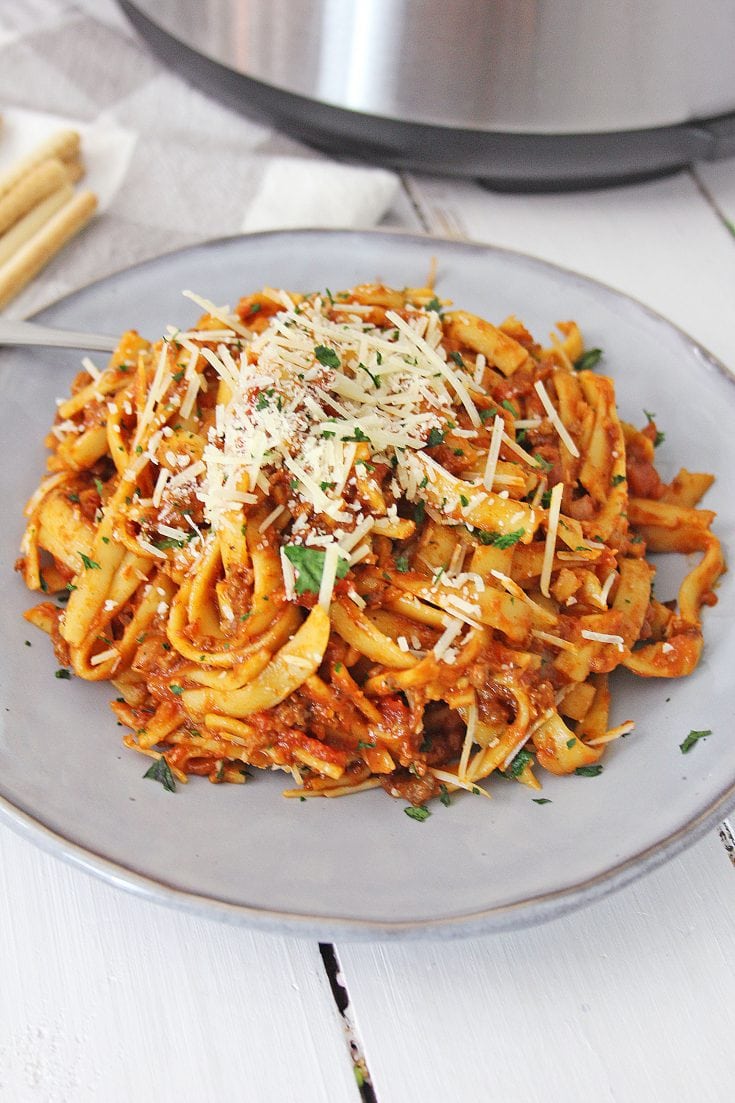 Easy Instant Pot Fettuccini Bolognese Recipe