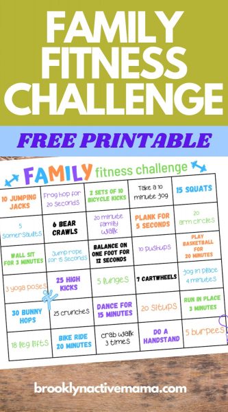 family fitness challenge free printable