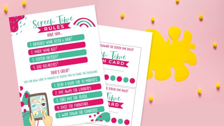 Kid’s Screen Time Rules and Punchcards (Free Printable)