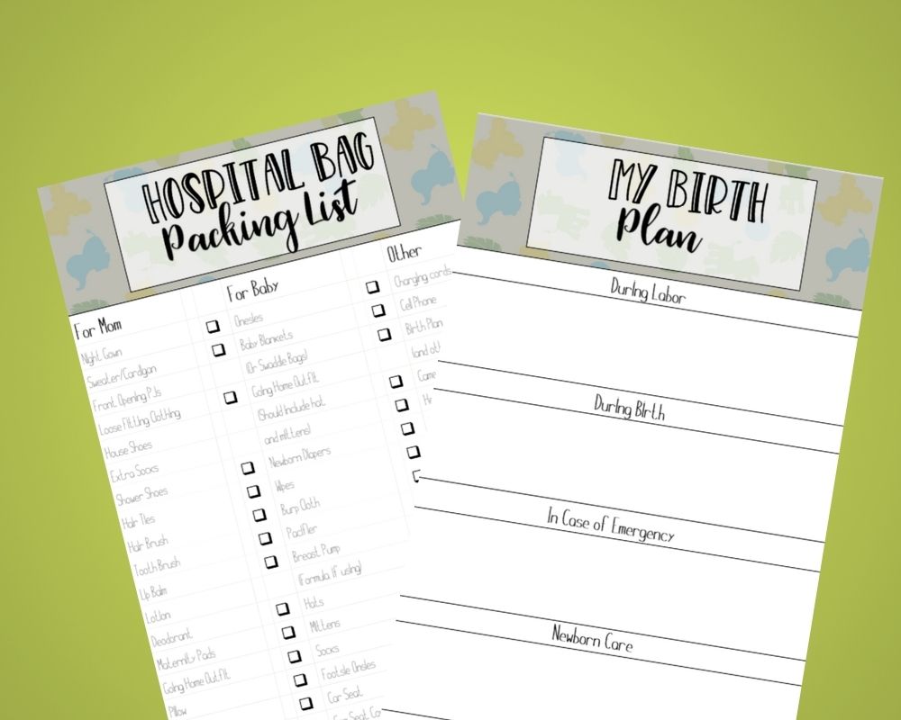 Birth Plan and Hospital Bag Checklist - Free Printable