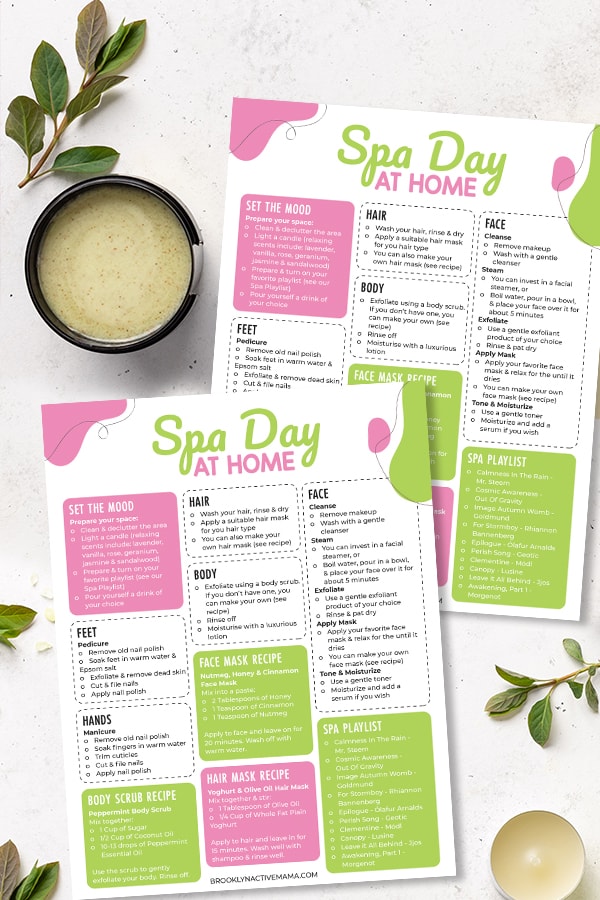 How To Create The Perfect Relaxing Spa Day At Home (Free Printable)