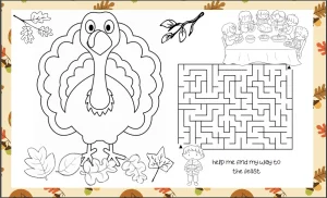 thanksgiving Placemats kids activity