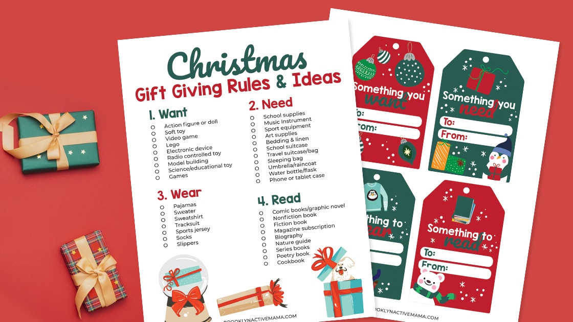 Easy Gift Giving Rules and Free Printable Christmas Gift Tags