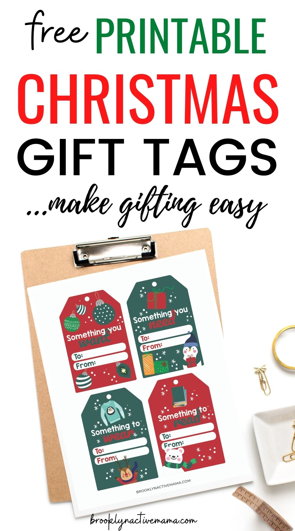 Easy Gift Giving Rules and Free Printable Christmas Gift Tags