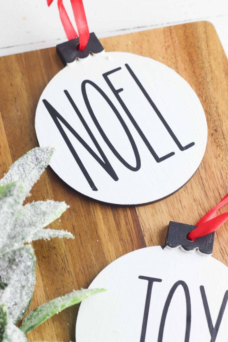 Rae Dunn Inspired Christmas Ornaments - Cricut Craft