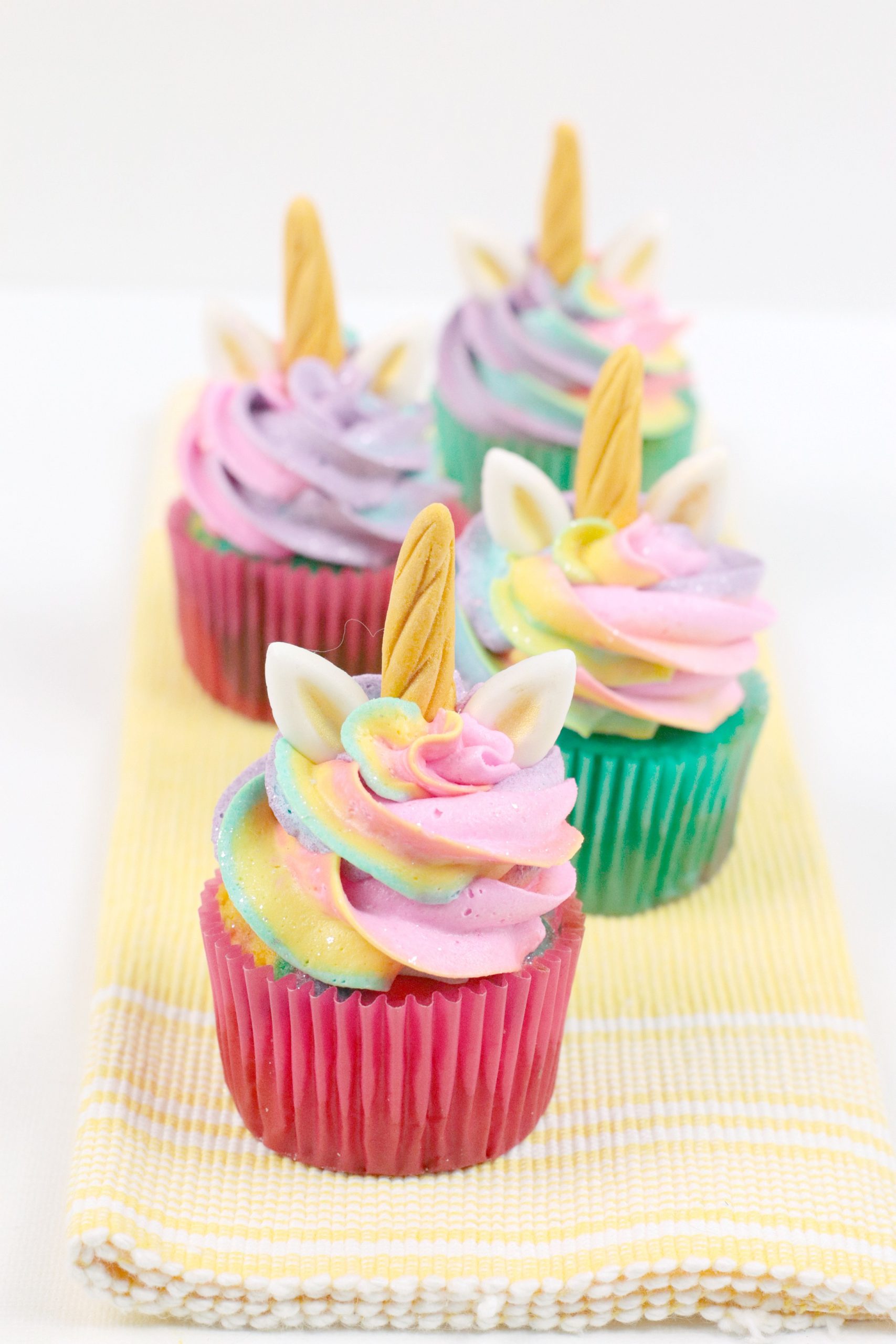 Easy Vanilla Tie Dye Unicorn Cupcakes