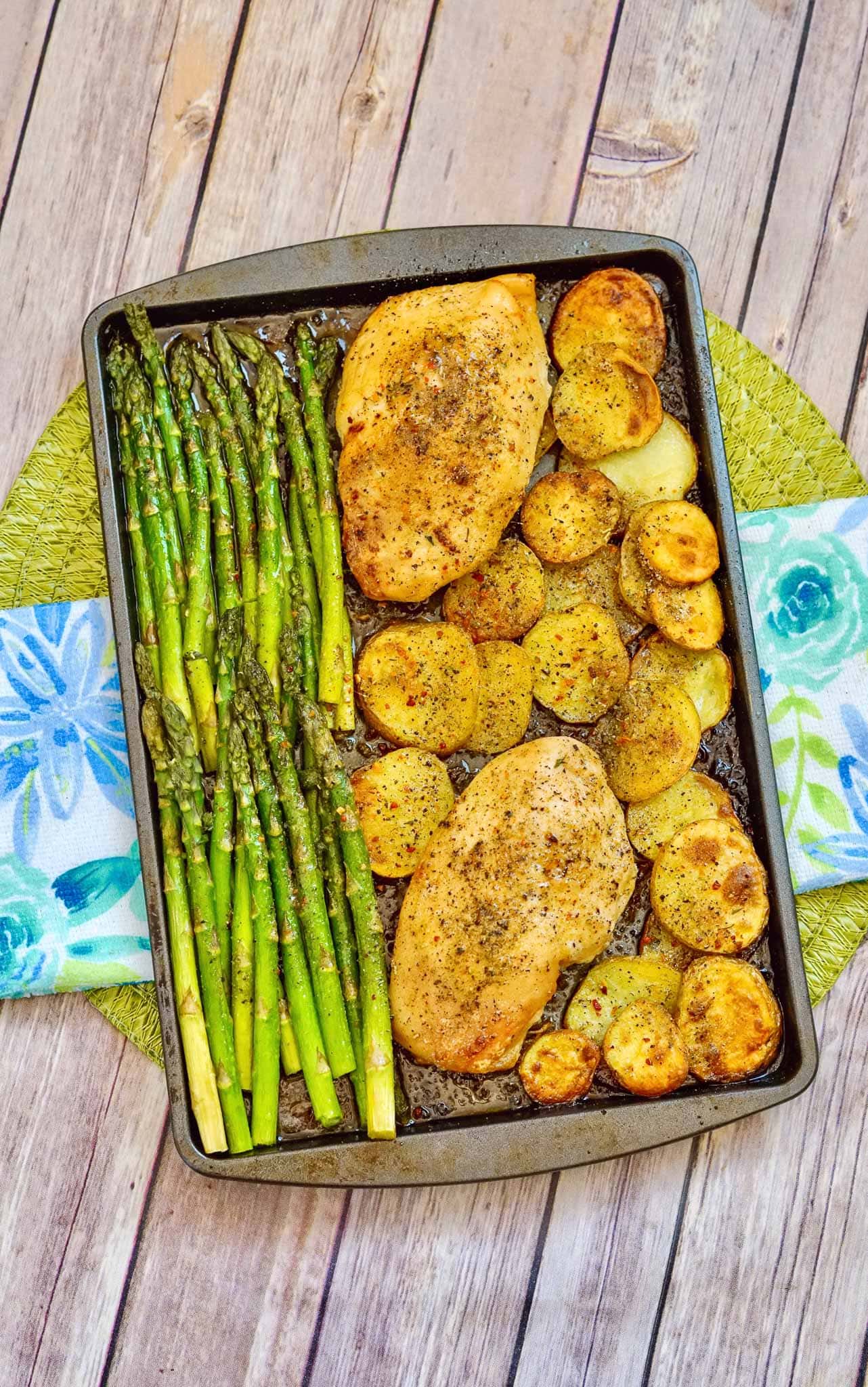 Italian Chicken Sheetpan Dinner sheetpan all ingredients