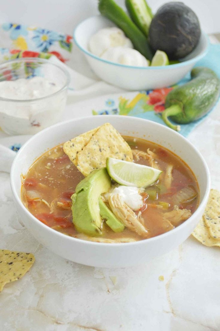 Easy Slow Cooker Chicken Tortilla Soup