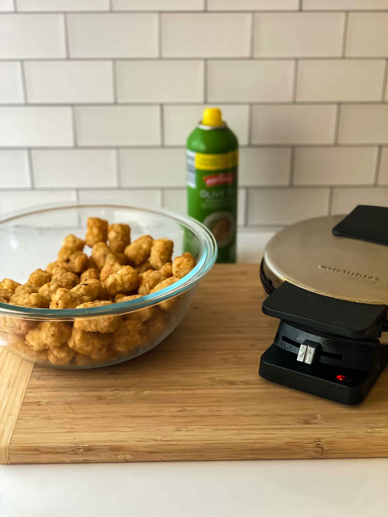 Hash Browns in the Waffle Maker from tater tots! (Plus a healthier