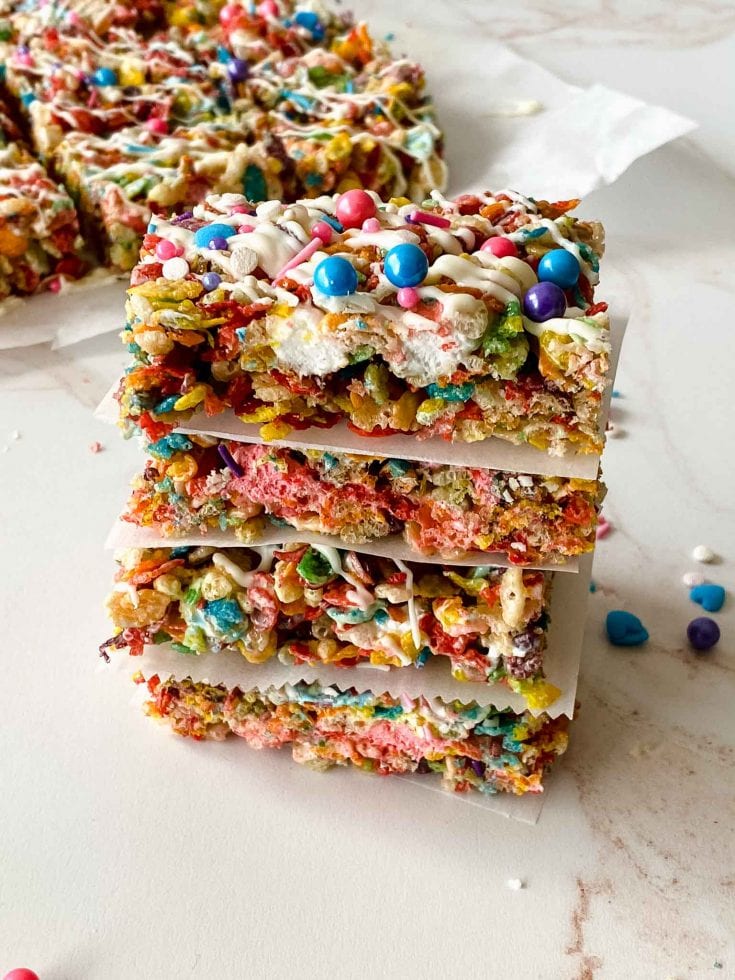 Rainbow Rice Krispy Treats - Yummy Kids Snacks