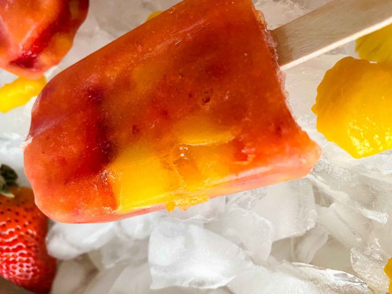 Easy Homemade Mango Strawberry Popsicles