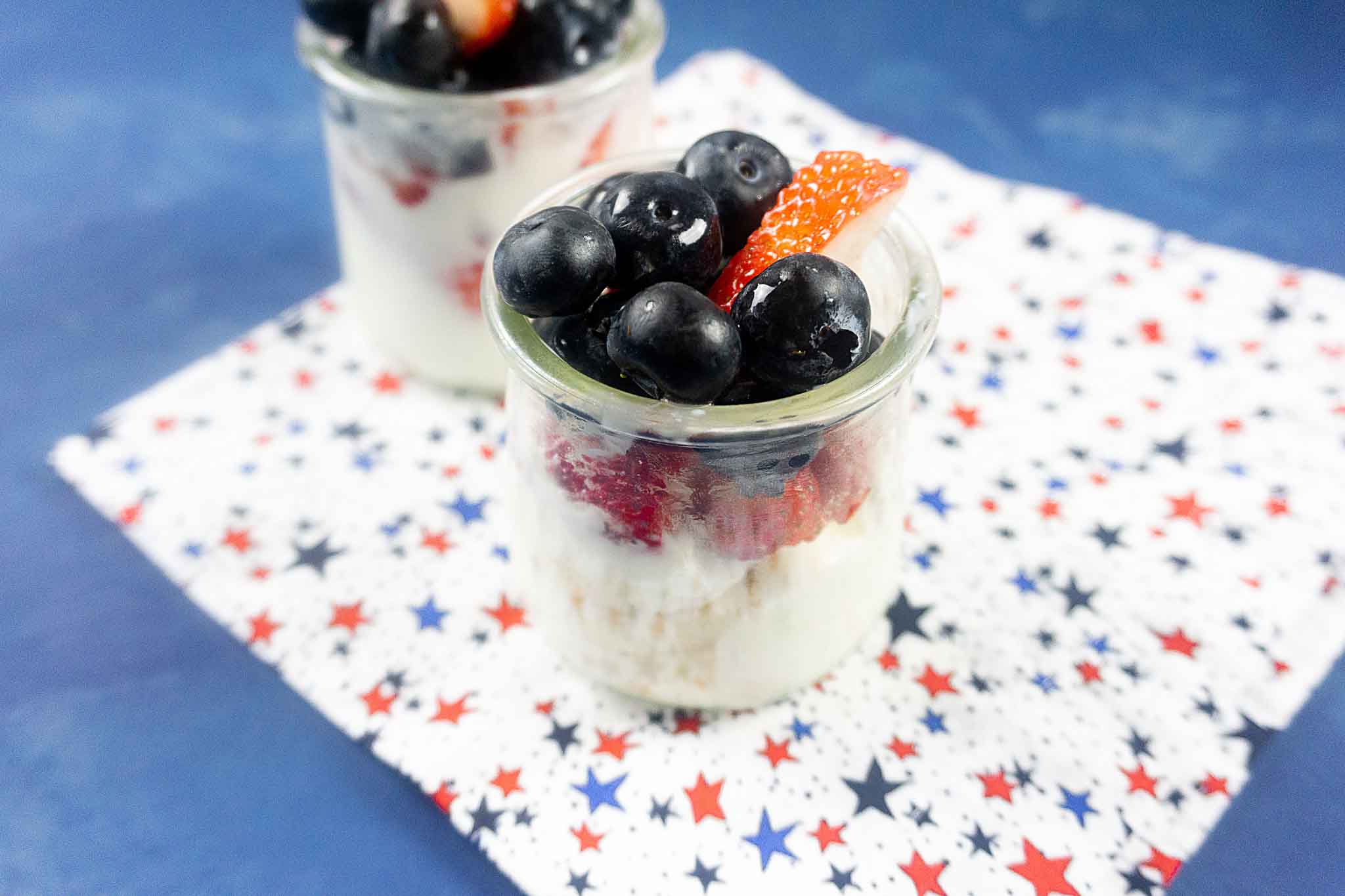 Fruit and Yogurt Parfait: Red, White, and Blue