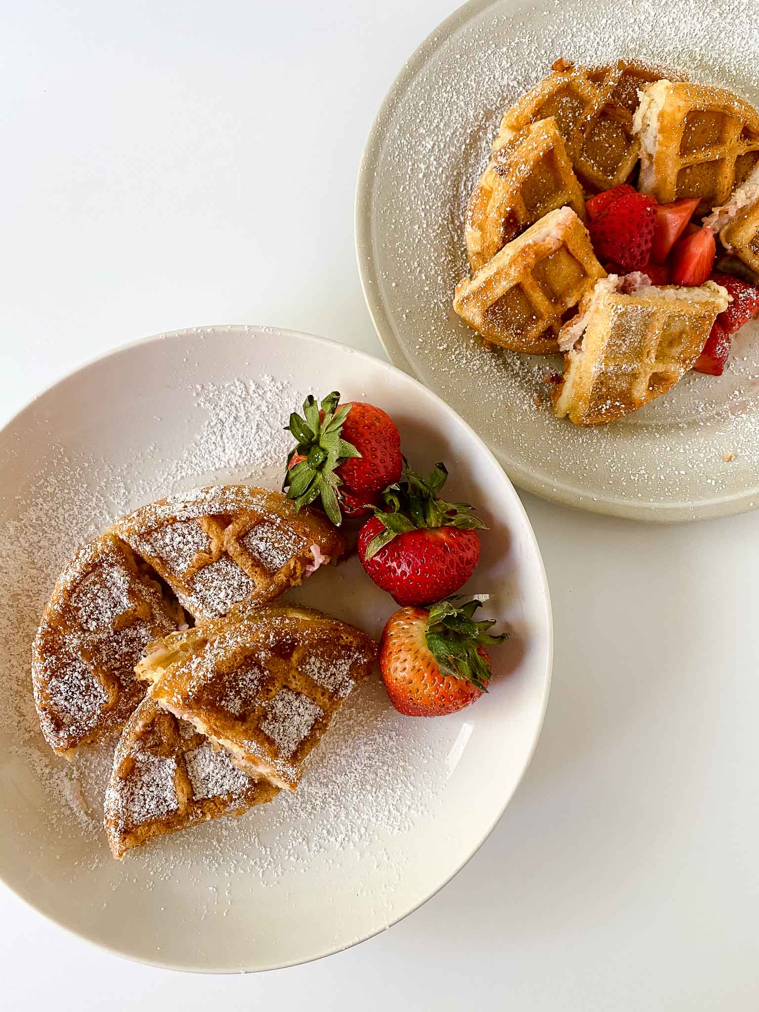 Stuffed Waffles with Strawberries and Cream Cheese - Gather in my