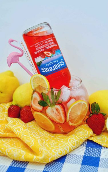 Refreshing Strawberry Lemonade Fishbowl Drink Cocktail