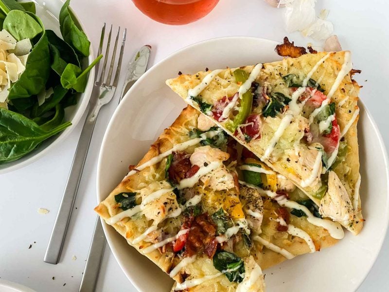 chicken bacon ranch flatbread