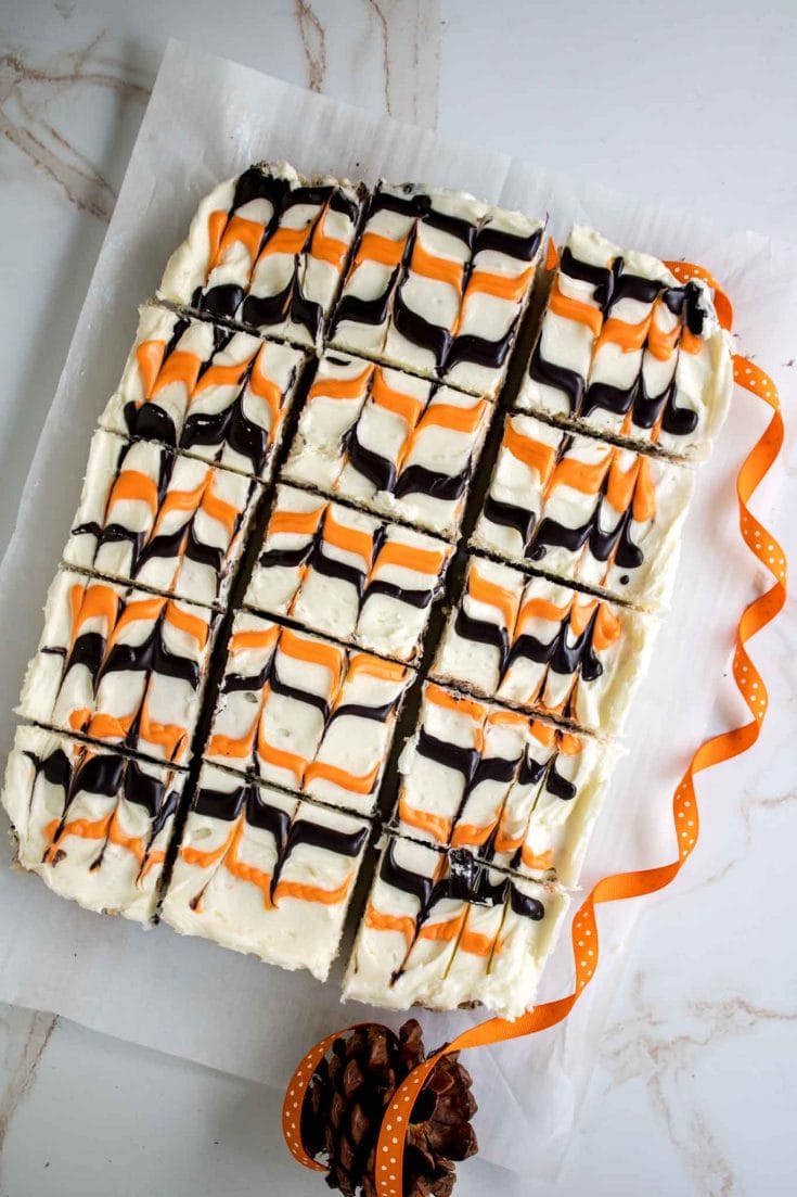 Easy Halloween Frosted Cookies and Cream Rice Krispie Treats