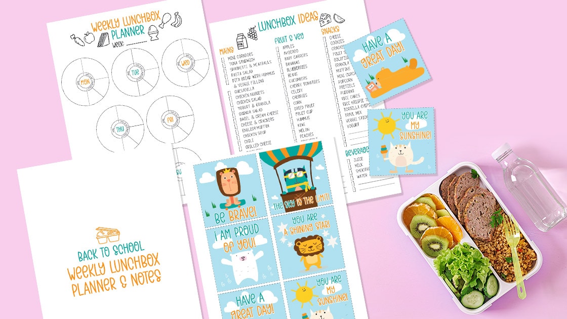 Pack with Love with Back to School Lunch Box Note Printables