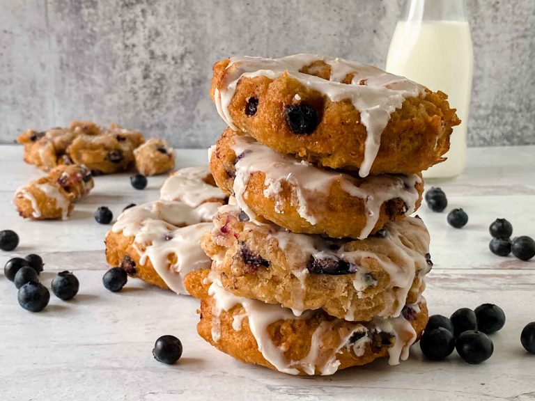 Easy Homemade Glazed Blueberry Donuts