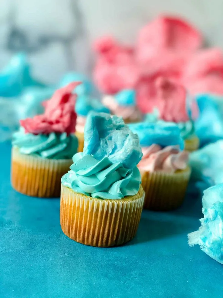 Super Fun Colorful Cotton Candy Cupcakes