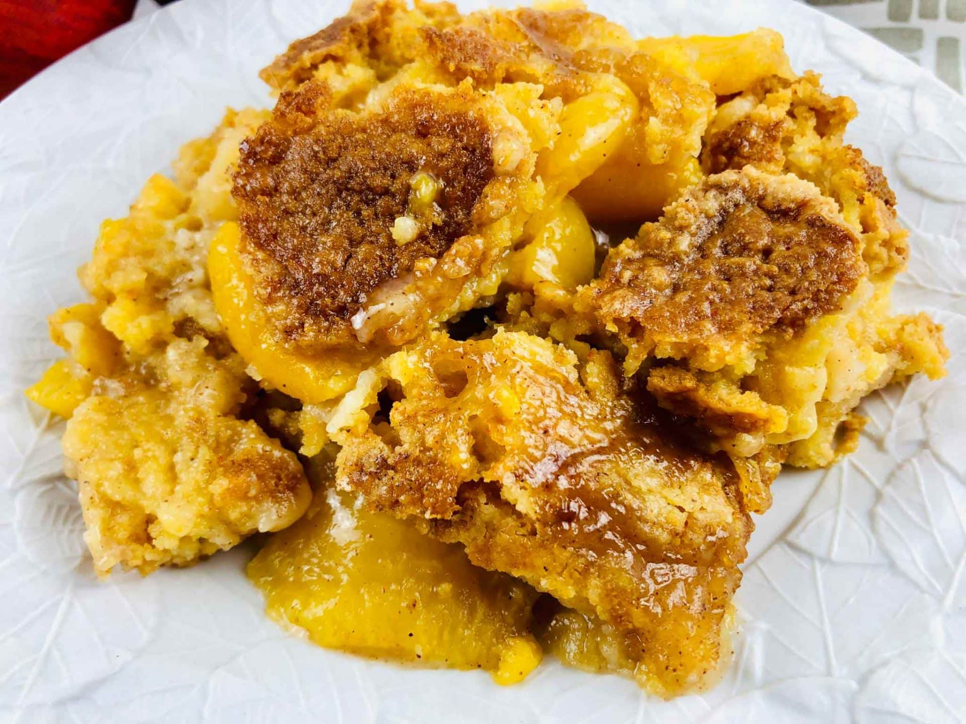 Amazing Peach Dump Cake With Only Four Ingredients