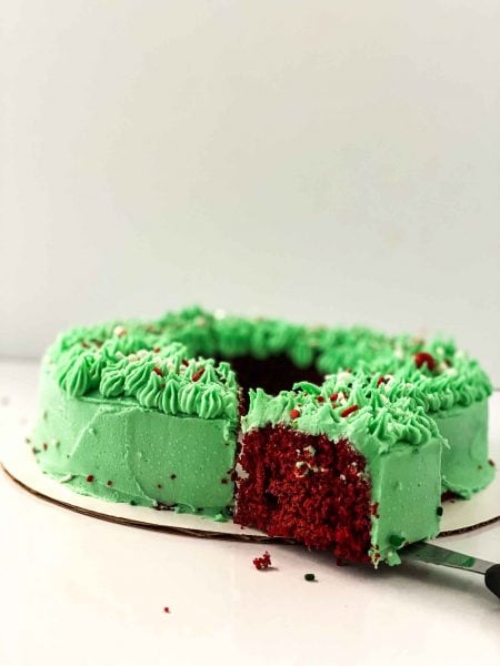red velvet Christmas Wreath Cake