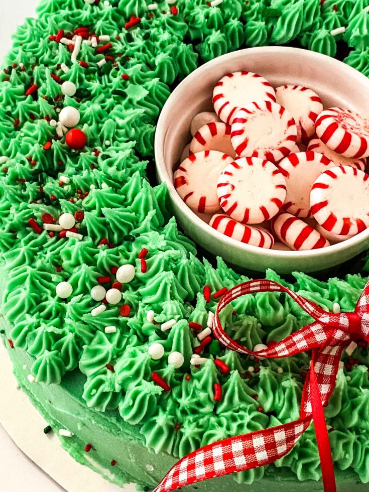 Red Velvet Christmas Wreath Cake For The Holidays