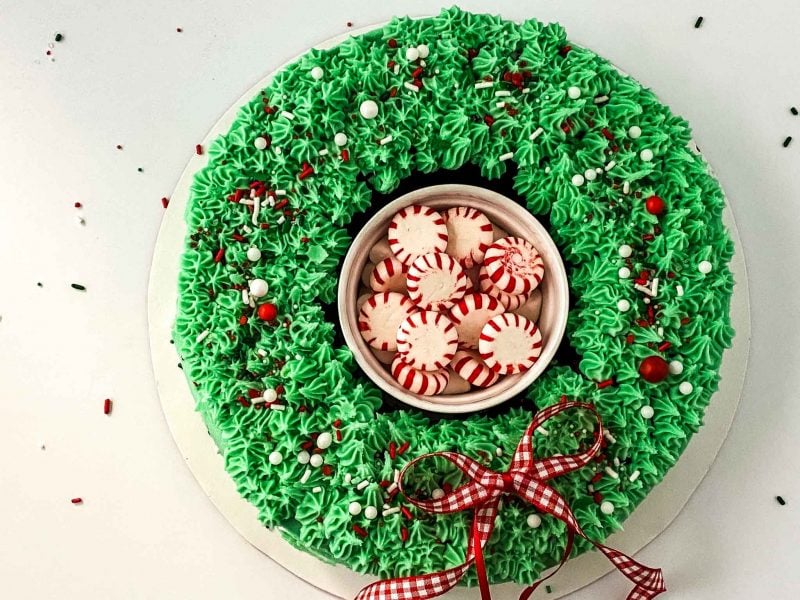 red velvet Christmas Wreath Cake