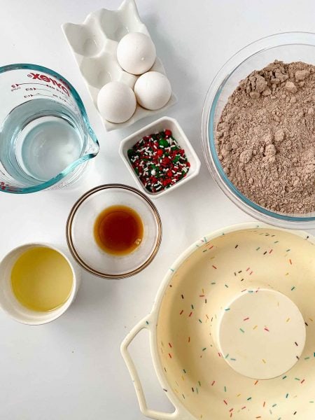 red velvet Christmas Wreath Cake ingredients