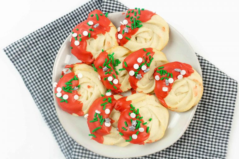 Christmas Candy Dipped Butter Cookies From Scratch